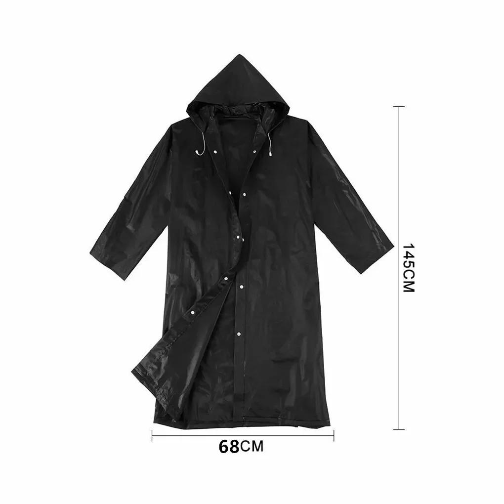 High Quality 1PC EVA Unisex Raincoat Thickened Waterproof Rain Coat Women Men Black Camping Waterproof Rainwear Suit