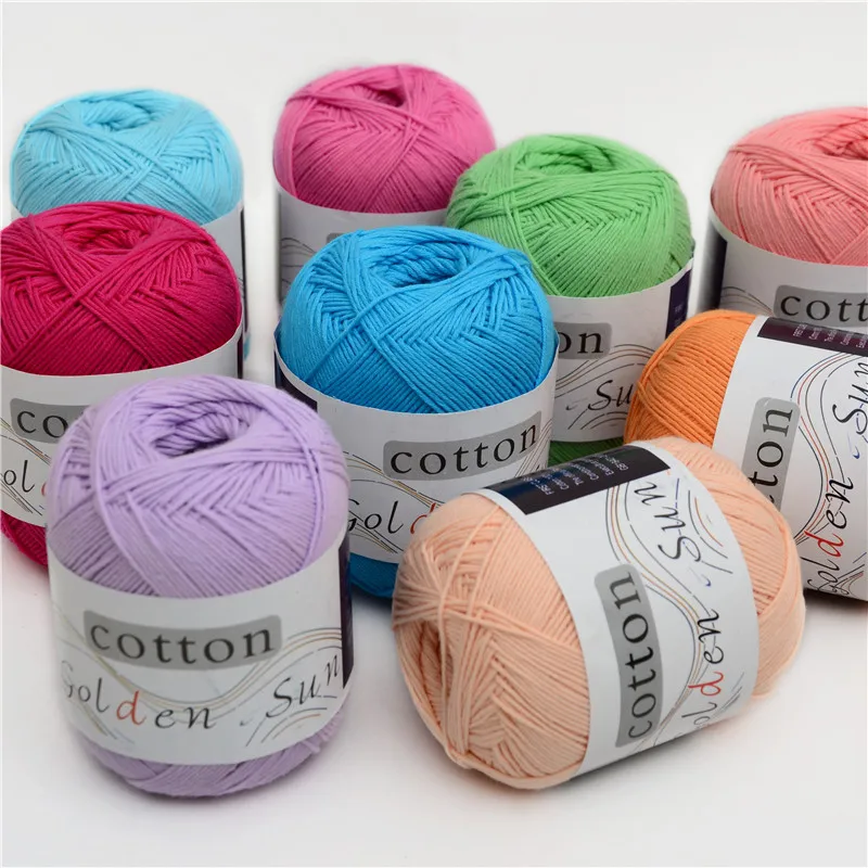 Fil 100% coton pour la main, fils Ogo et Crochet, 8 rôles, peigné, pull, couverture, 50g, 200m, fil doux, lework grossier