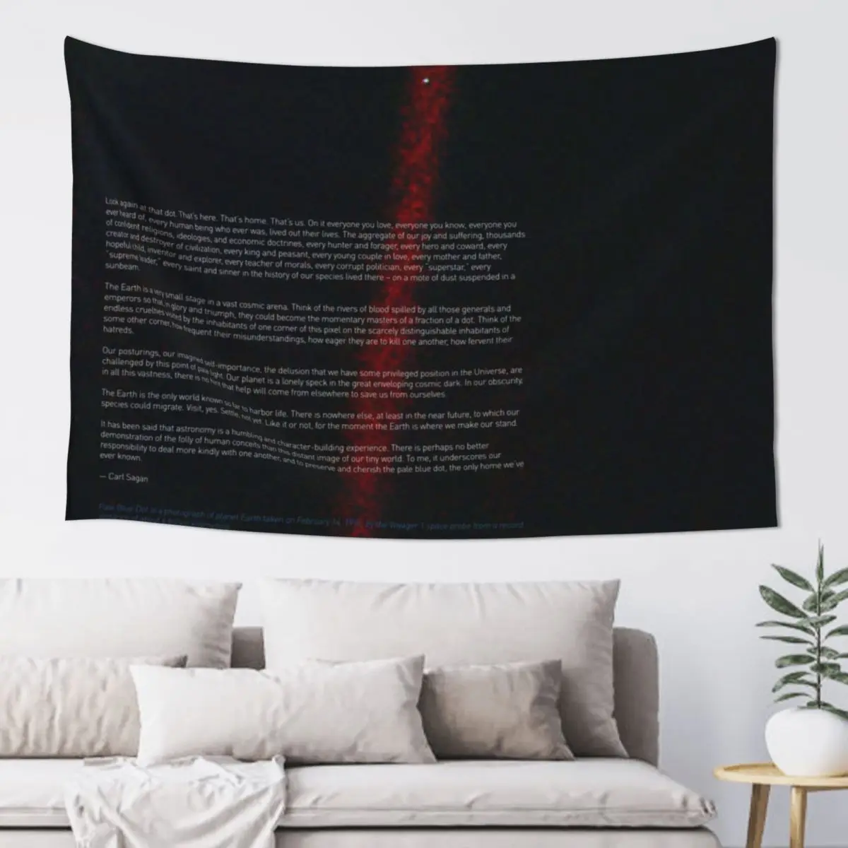 Pale Blue Dot — Voyager 1 & Carl Sagan quote ? HQ-quality Tapestry Mushroom Tapete For The Wall Tapestry