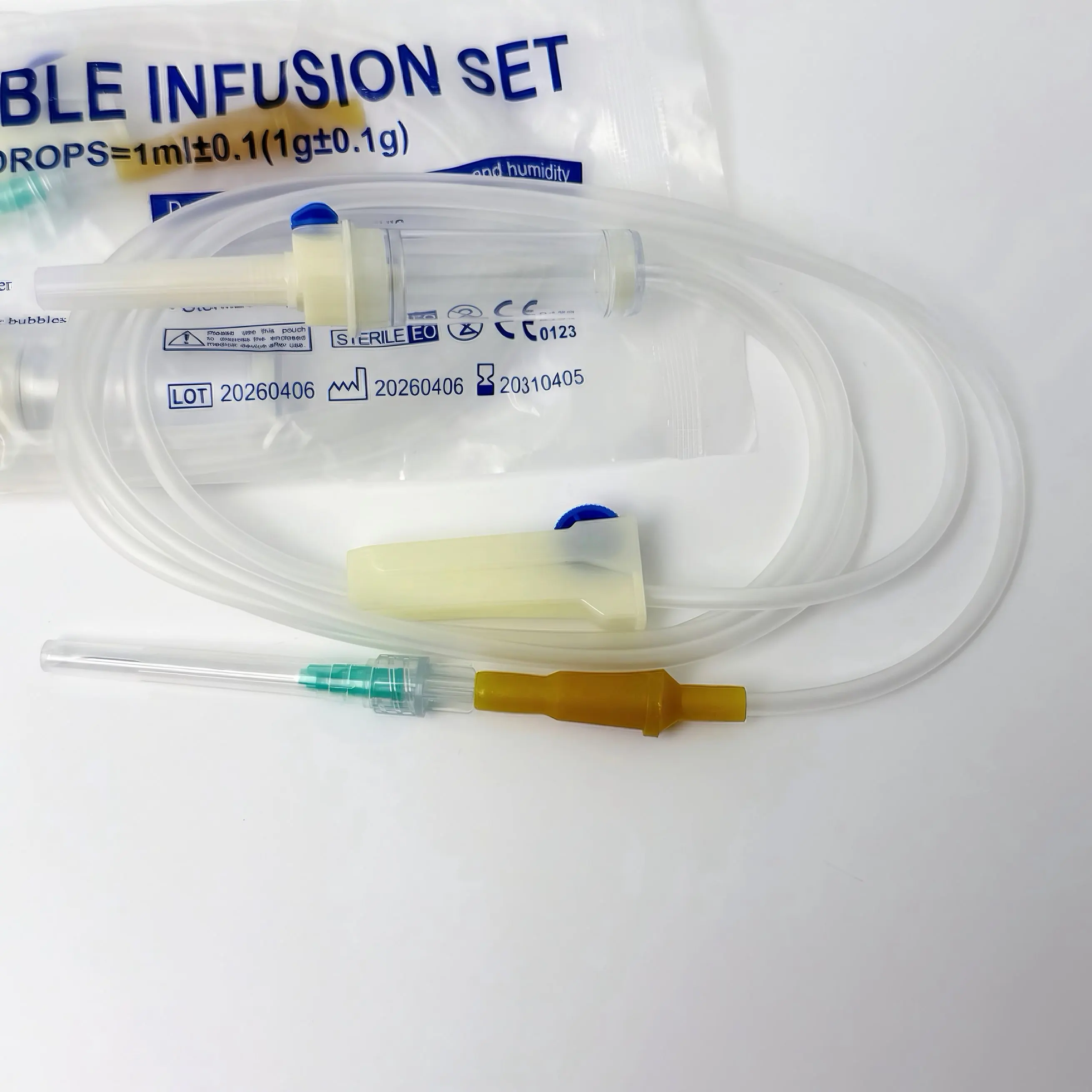 21G screw mouth disposable infusion set for animal use, pet animal suspension needle, hanging saline drip hose