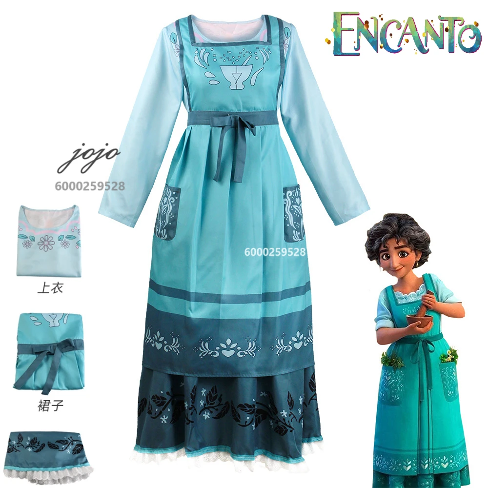 

Encanto Anime Julieta Madrigal Cosplay Costume Dress for Women Adults Children Halloween Carnival Love Live Comic Con Role-Play