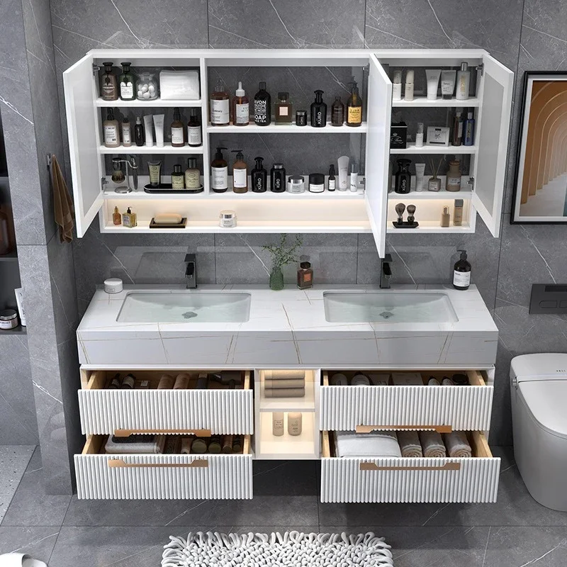Modern slate bathroom cabinet combination, simple, smart washstand