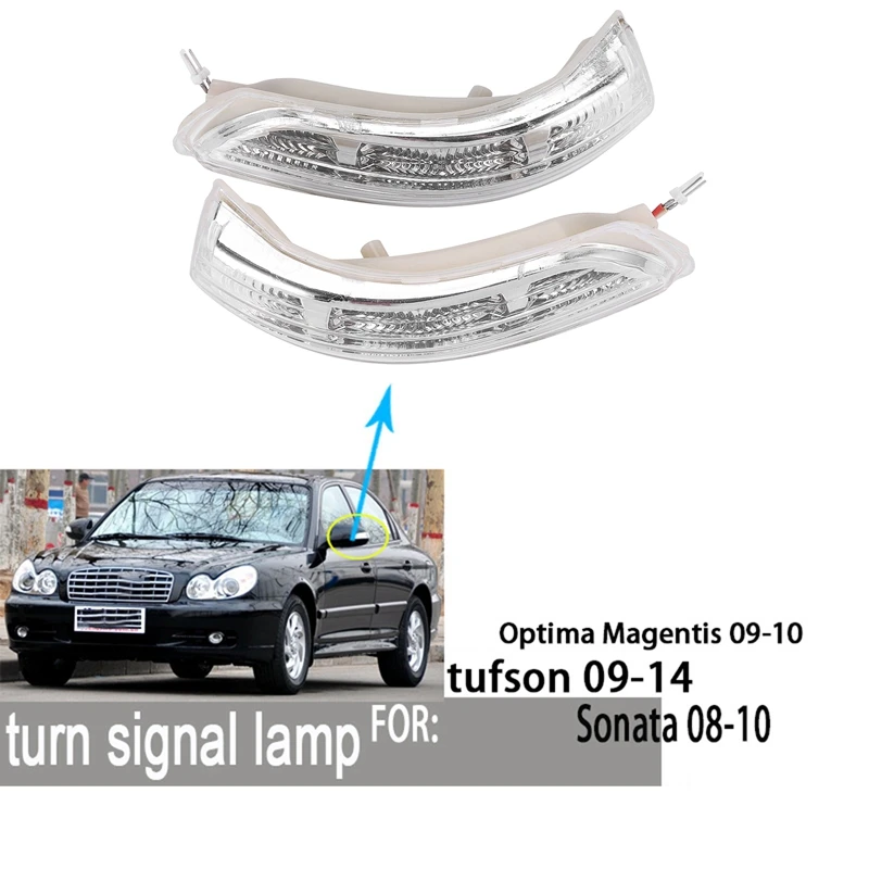 1 Pair Car Rear View Mirror Light Turn Signal Lamps For Hyundai Sonata 2008-2010