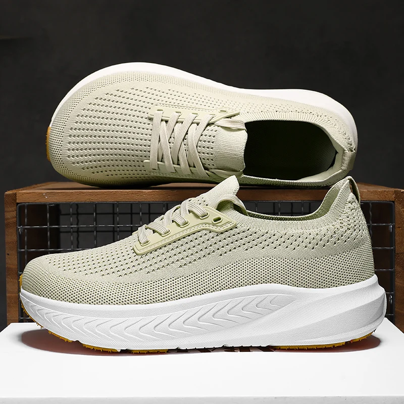 2025 جديد المشي أحذية للمشي للرجال أقدام واسعة حذاء الجري رجل تنفس أحذية رياضية رجالي المضادة للانزلاق حذاء تدريب