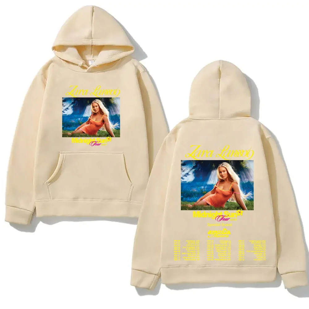 Zara Larsson-Midnight Sun 2026 Hooded With Pocket Fleece Comfortable Sweatshirt Clothes Moletom Vintage High Quality Pullovers