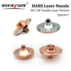 HANS Laser Nozzles DX DE Double Layer Chrome Plated D28 M11 for CNC Fiber Cutting Machine Parts