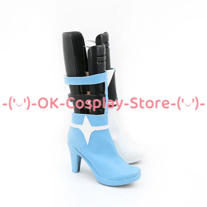 [Personalizzato] Gawr Gura Scarpe Cosplay Vtuber Anime Gioco di ruolo Prop Halloween Carnevale Festa Stivali in pelle PU