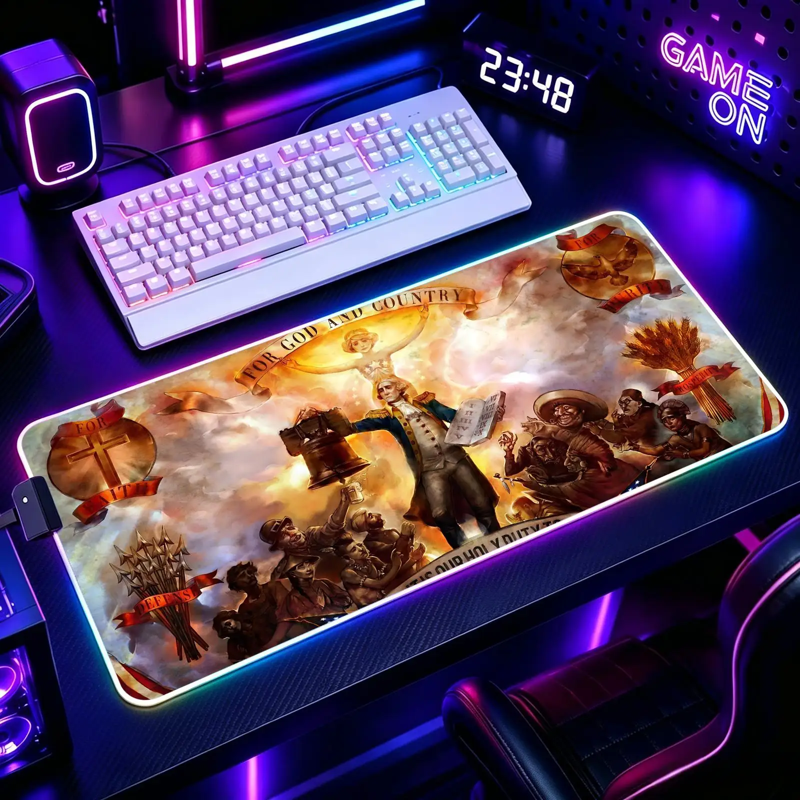 

Mouse Pad RGB Color Changing Gaming Mouse Pad, Stitched Edges, XXL Large Keyboard Desk Mat hot game Bioshock