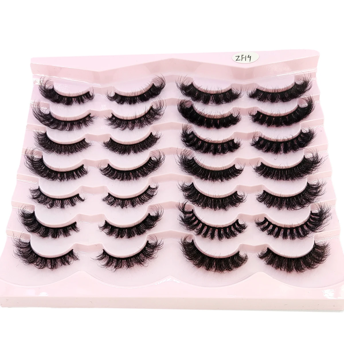 Novos 14 pares de cílios de vison artificial macios e fofos cílios postiços dramáticos e bagunçados cílios de vison cílios de olho de gato