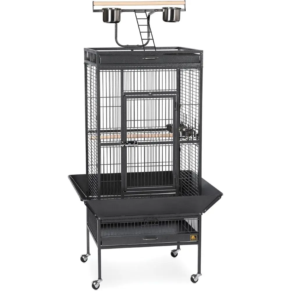 

Hendryx 3152BLK Pet Products Wrought Iron Select Bird Cage, Black Hammertone, 24'' x 20'' x 60''