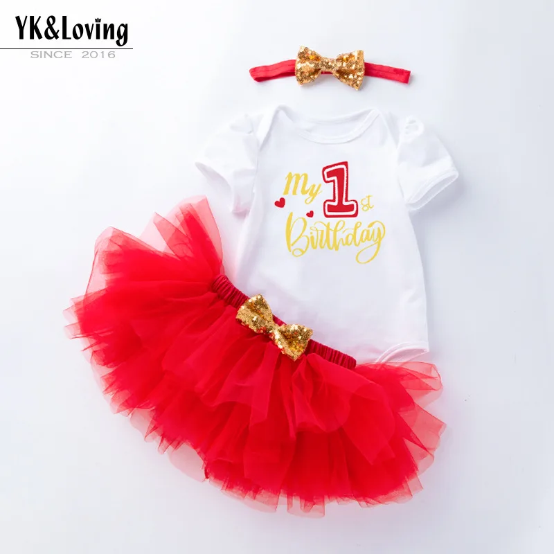 

Summer New Baby Girl Holiday Birthday Set Summer Short Sleeve Romper Mesh Princess Dress Hair Accessories3Trendy Set