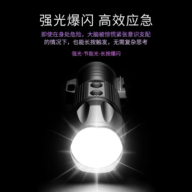 LED Tactical Hunting Flashlight USB Rechargeable Waterproof Torch Lamp Professional Shooting Night Scout Lights Set