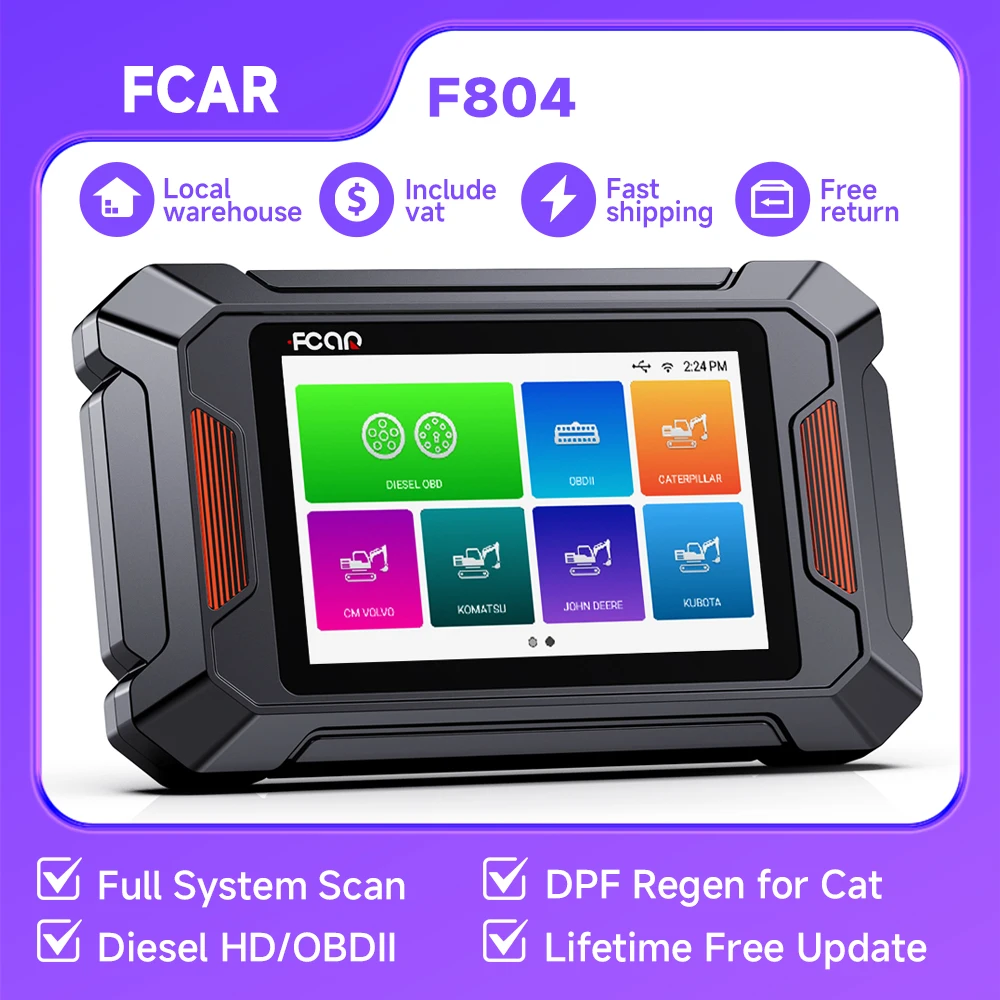 

Fcar F804 Construction Machinery Diesel OBD Heavy Duty Truck Diagnostic Tool D-P-F Regen for John Deer Caterpillar Volvo