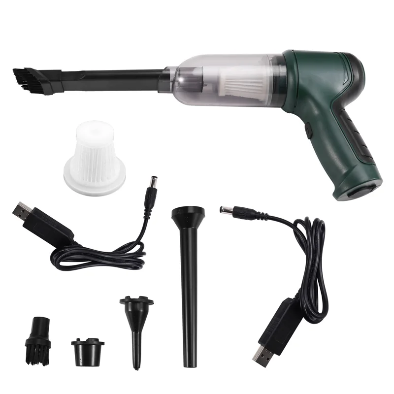 

Mini Handheld Vacuum Handheld Vacuum Car Vacuum Cleaner Portable Rechargeable Dust Extracter Green-B91B