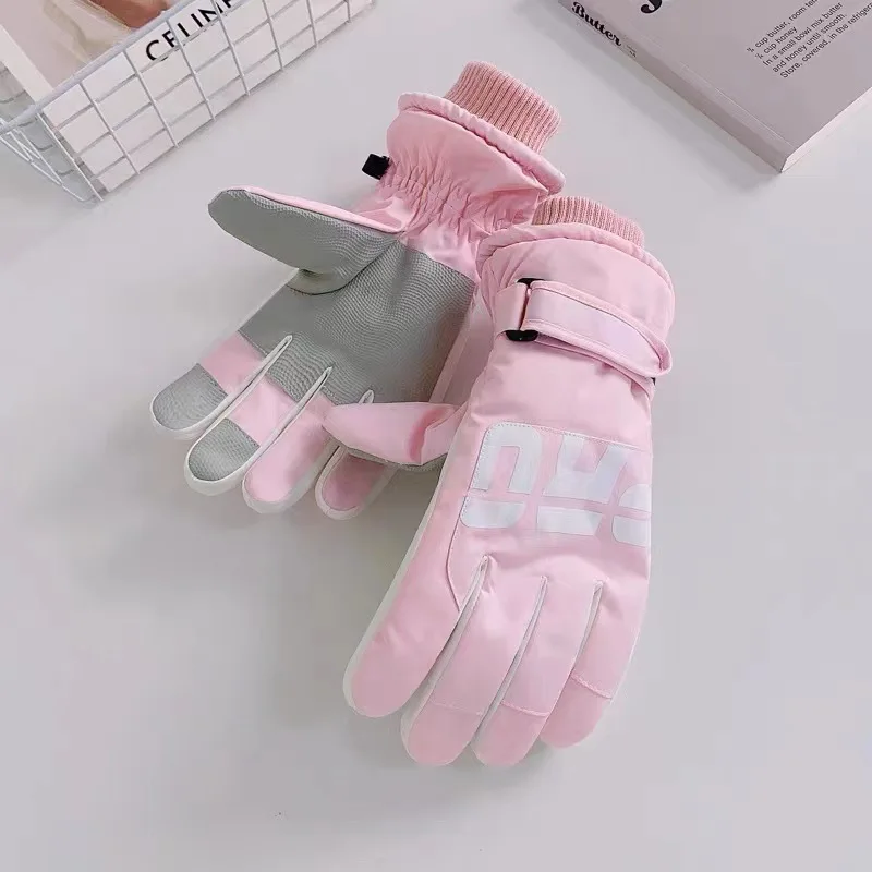 女性用防水スキーグローブ、男性用防寒防風、サイクリング用厚手ベルベット、アウトドア雪遊び用手袋