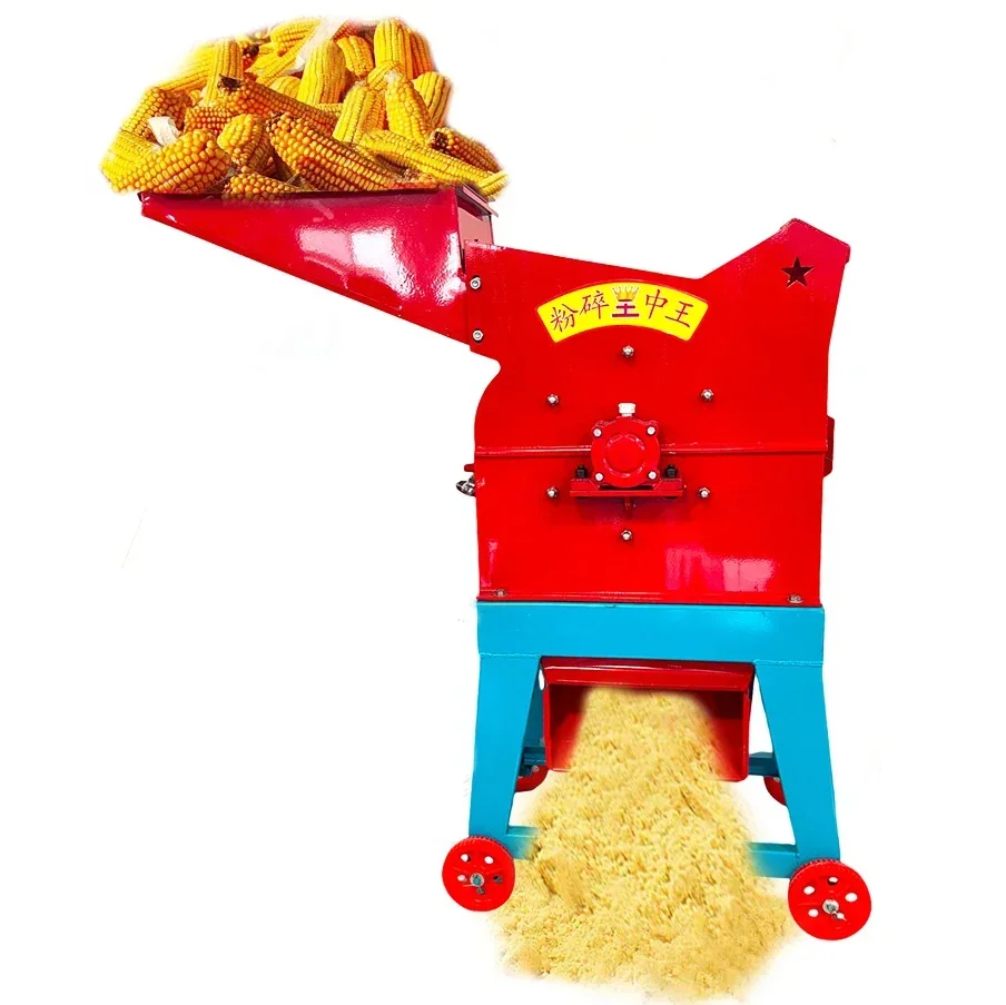 Livestock feed processing animal feed hammer mill grinder crusher maize corn grain crusher milling chopper machine 800 kg/h