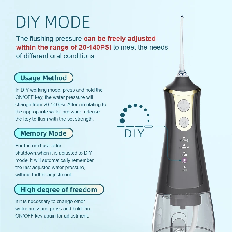 Xiaomi Dental Irrigator Floss DIY Mode 5 Jets Water Flosser Pick Mouth Washing Machine Cleaning USB Rechargeable Oral Irrigator