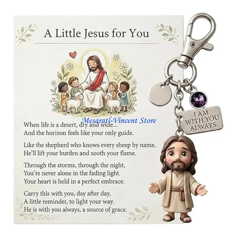 A70F Faith Inspired Charm Accessory with Clasp and Message Plate, Daily Bag Accent for Regular Travel Carry Use