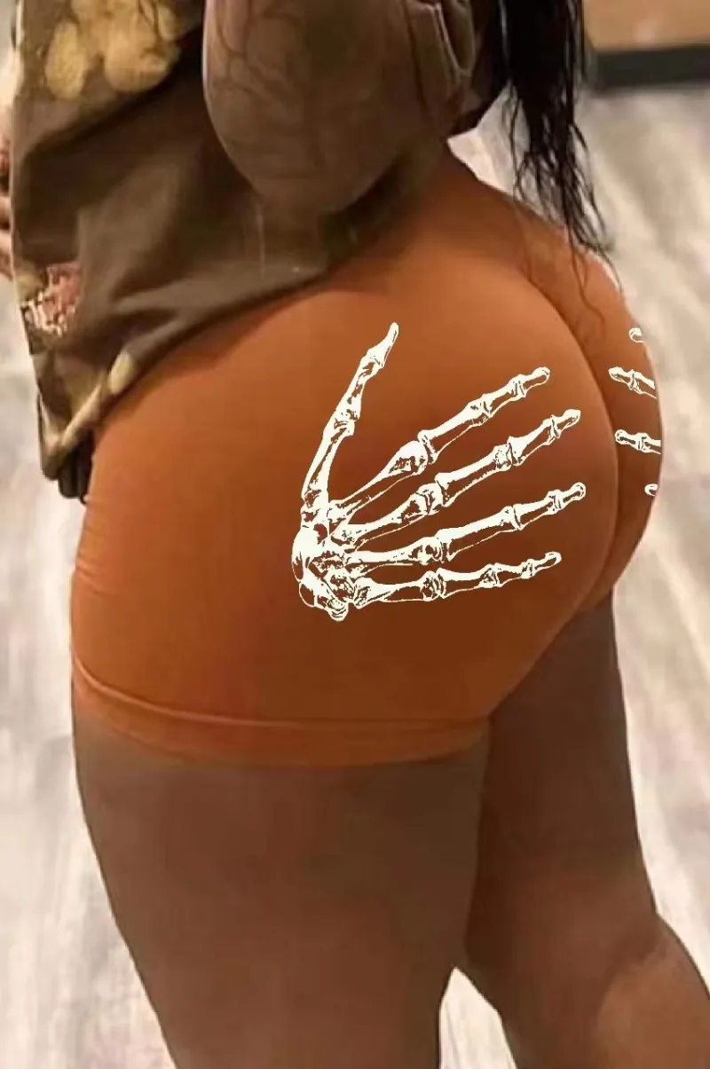 2025 American Summer Fashion Printed Slimming Shorts for Women To Look Thin, Casual Sports Street Fitness Shorts Female Clothing