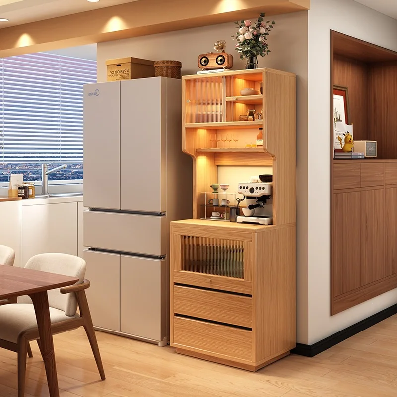 Dining side cabinet integrated locker against the wall Living room storage cabinet New solid wood color locker Coffee