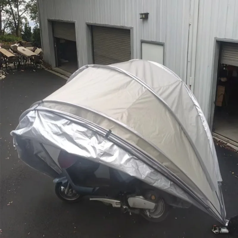 2026   Portable Outdoor Square Single-Layer Multifunctional Polyester Rainproof Tent Dust-Proof Canopy Bicycle Motorcycle Uti