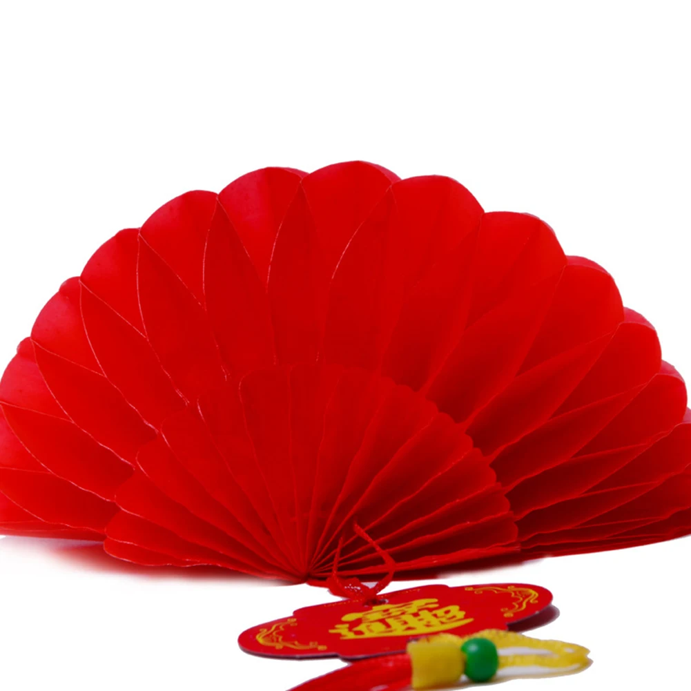 10 pçs de plástico tradicional chinês papel vermelho favo mel lanterna reutilizável primavera festival pingente ano novo casa decoração de suspensão