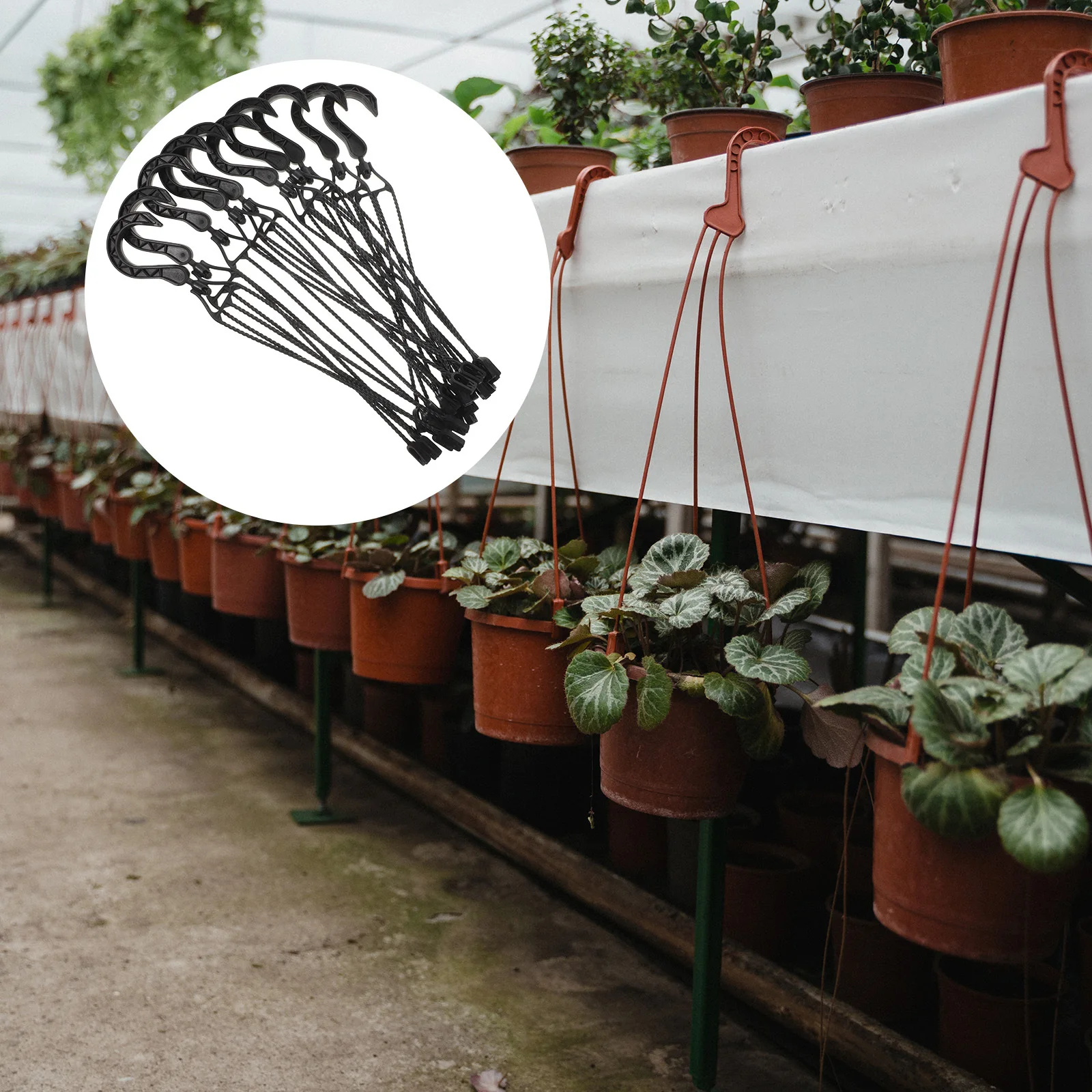 10 قطعة خطافات نباتية بلاستيكية معلقة على شكل زهور شماعات لحديقة المنزل والمكتب أواني متينة خطاطيف تعليق ملحقات البستنة