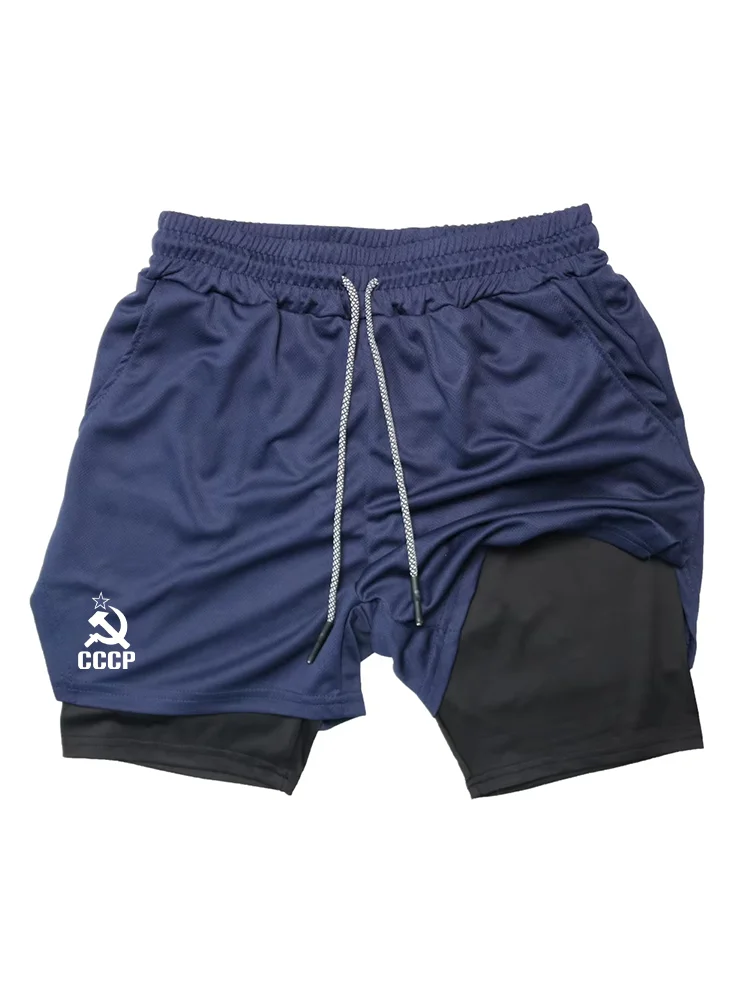Men's Anime Hunter x Hunter Gym Shorts Bilayer 2-in-1 Breathable Quick-drying Absorb Sweat Sports Short Gym Jogging Pants df0574