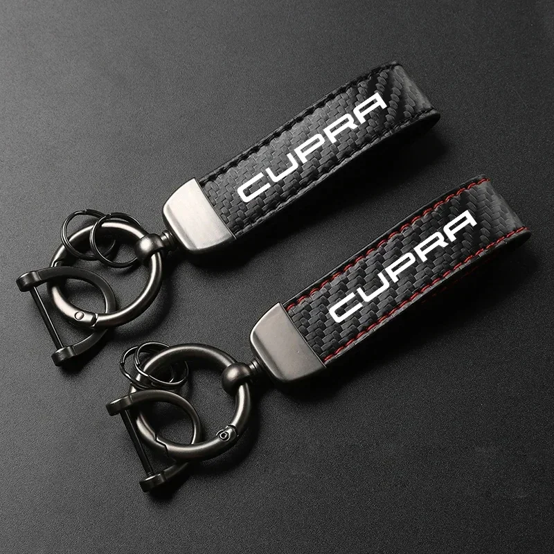 Car Keychain PU Horseshoe Buckle Jewelry For Seat Cupra Leon Ibiza Ateca Arona Cordoba Toledo Altea Arosa Accessories