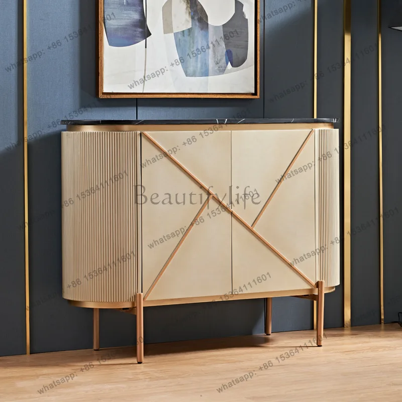 

Тумба для прихожей из мрамора цвета шампань, элитная мебель, приставной шкафчик