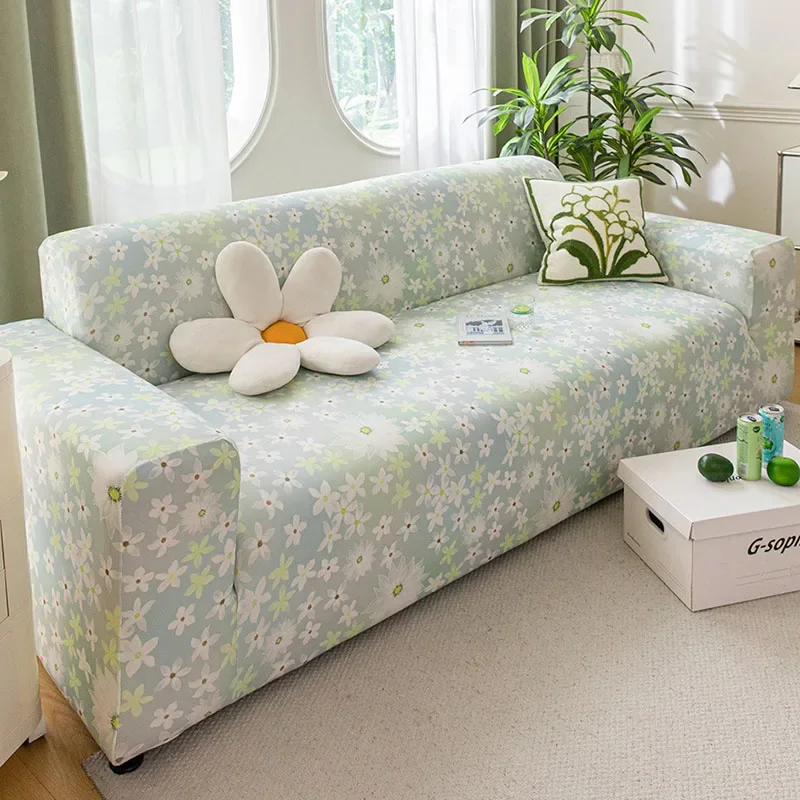 

Cooling Silky Sofa Cover for Summer Autumn All-Cover Non Slip Couch Cushion for Living Room Cozy Printed Removable Home Decor