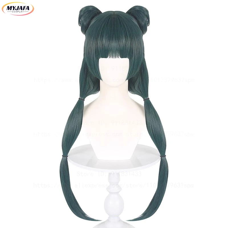 Maomao Cosplay Wig Anime The Apothecary Diaries Heat Resistant Synthectic Green Hair Buns Kusuriya no Hitorigoto Wigs + Wig Cap