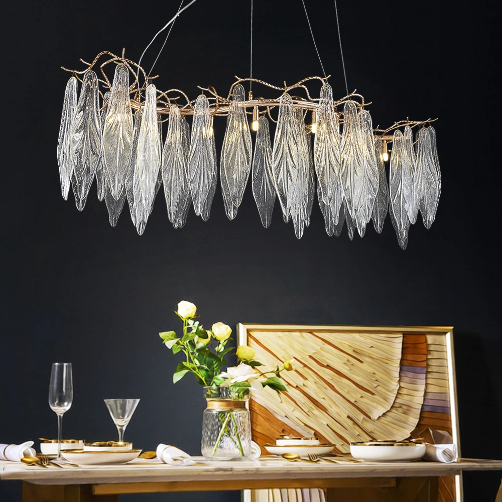 Creative Led Chandelier For Dining Room Modern Large Glass Hanging Lamp Luxury Home Decor Lighting Gold Design Kitchen Fixture