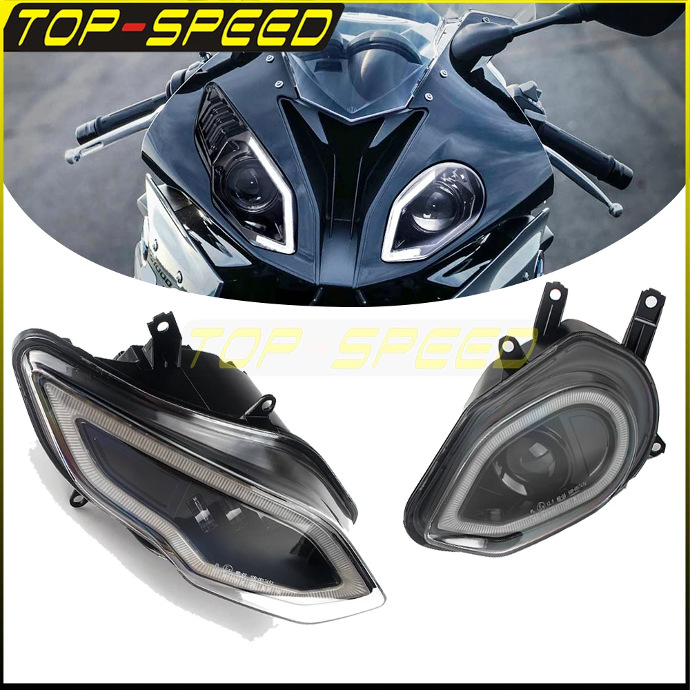 LED Head Lights Waterproof Headlamps High/low Beam Replacment Angel Eye Kits Head Lamps Accessories For BMW S1000RR 2015-2018