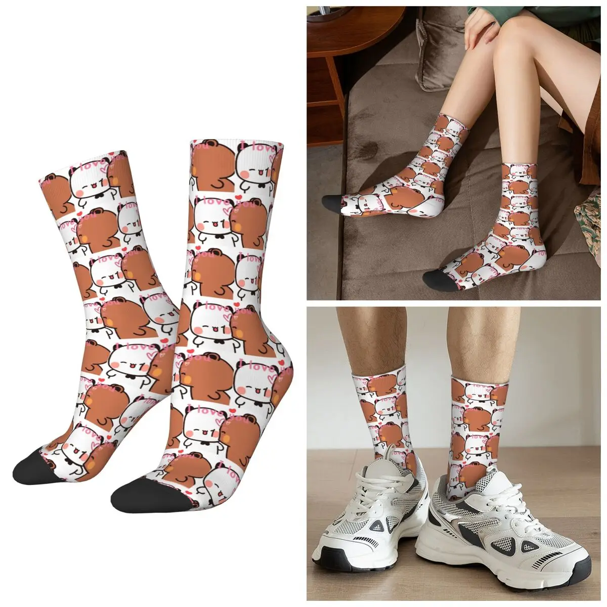 Chaussettes ballon ours et Panda Bubu Dudu toutes saisons, chaussettes de Sport Harajuku à Tube central, bas à la mode pour hommes et femmes, cadeaux