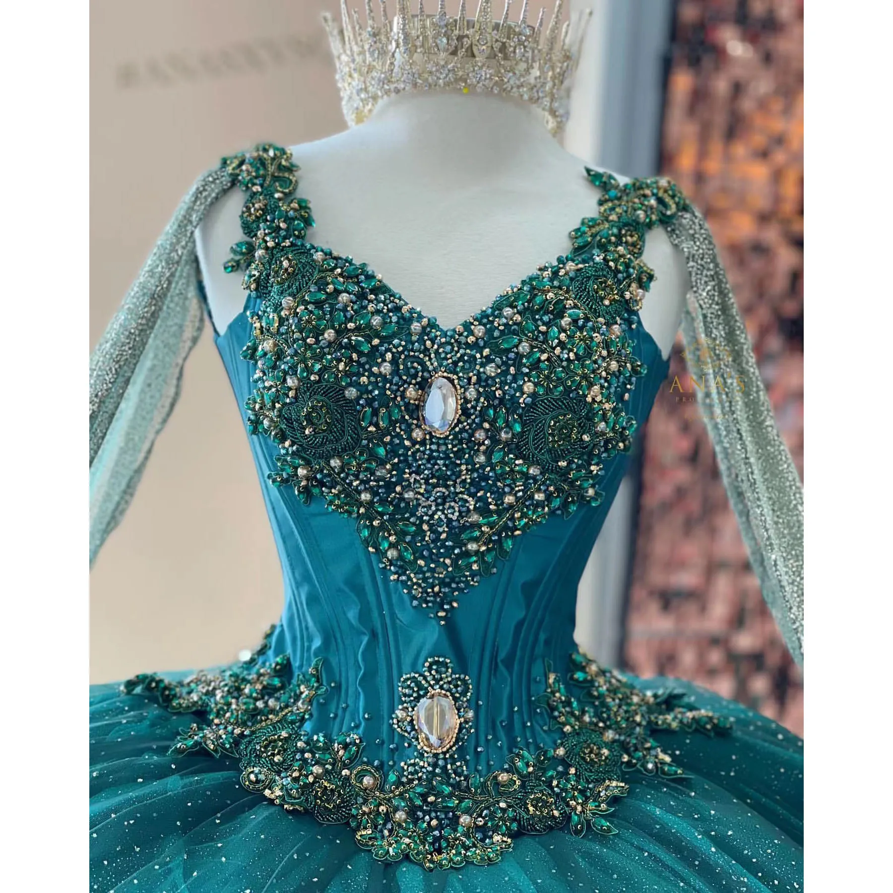 Novo verde de luxo quinceanera vestidos 2022 para doce 15 meninas miçangas cristal espartilho vestidos princesa festa aniversário vestido baile