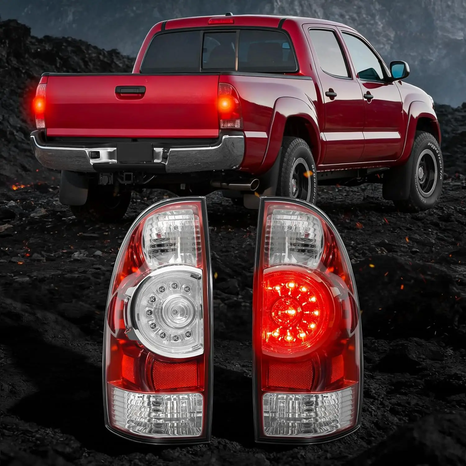 

Задний фонарь в сборе для Toyota Tacoma 2005–2015 гг., сменный задний фонарь для пассажирской и водительской стороны, светодиодный указатель поворота, стоп-сигнал