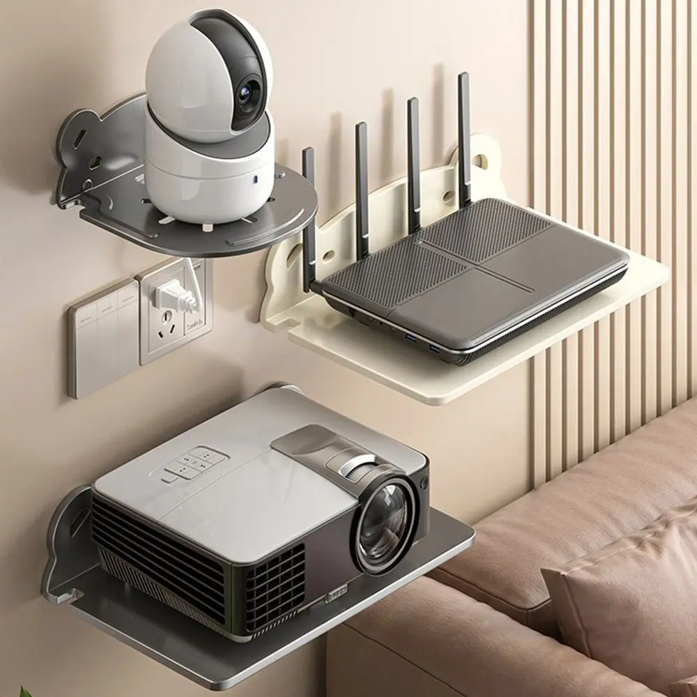 Supporto per telecamera montata a parete Supporto per mini router autoadesivo Scaffale per montaggio di sorveglianza salvaspazio