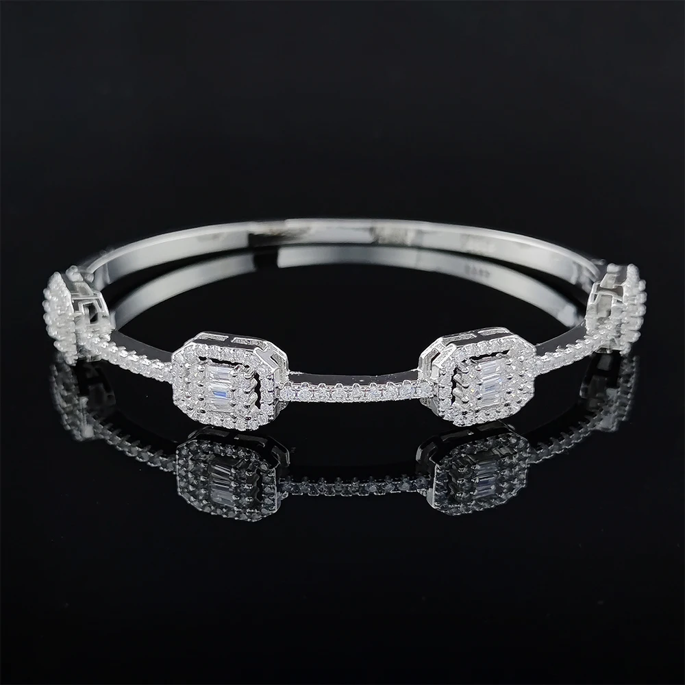 Moonso Arrival Luxury Rectangle Bracelet Bangle for Women Anniversary Gift Jewelry Wholesale S7292