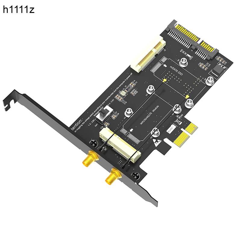 

Mini PCI-E to PCI Express X1 Network Adapter mSATA to SATA3 Expansion Card SIM Card Slot Support WiFi/3G/4G/LTE Module/mSATA SSD