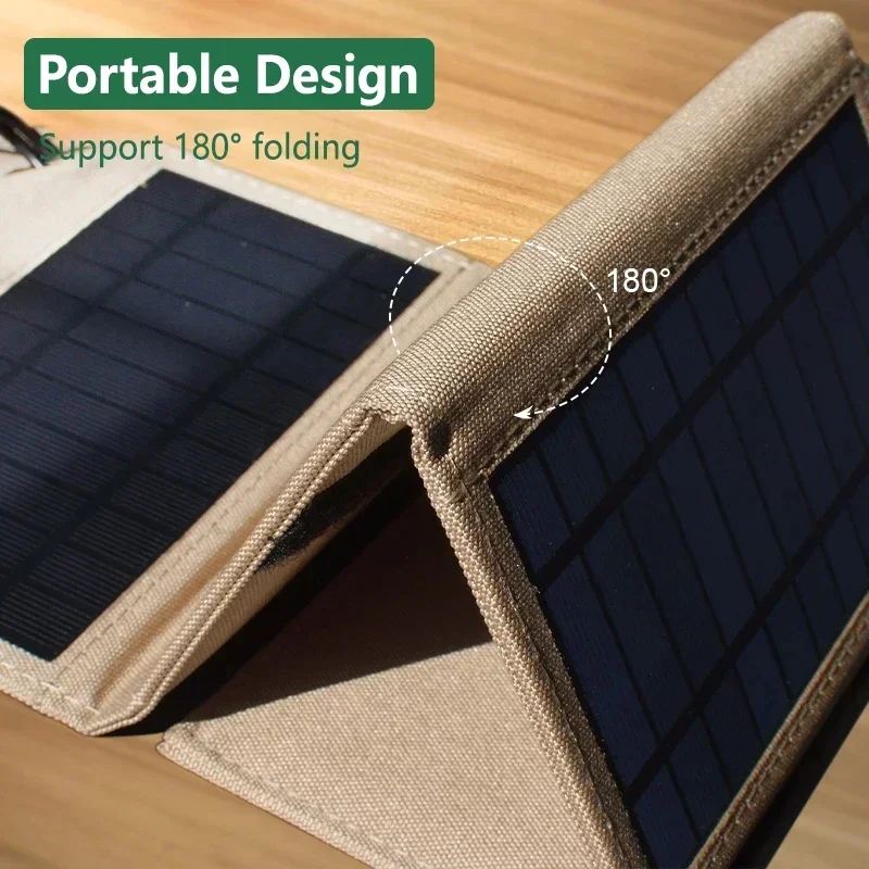 Foldable Solar Panel 80W 5V USB Portable Battery Charger For Cell Phone Waterproof Power Bank For Outdoor Camping Fishing