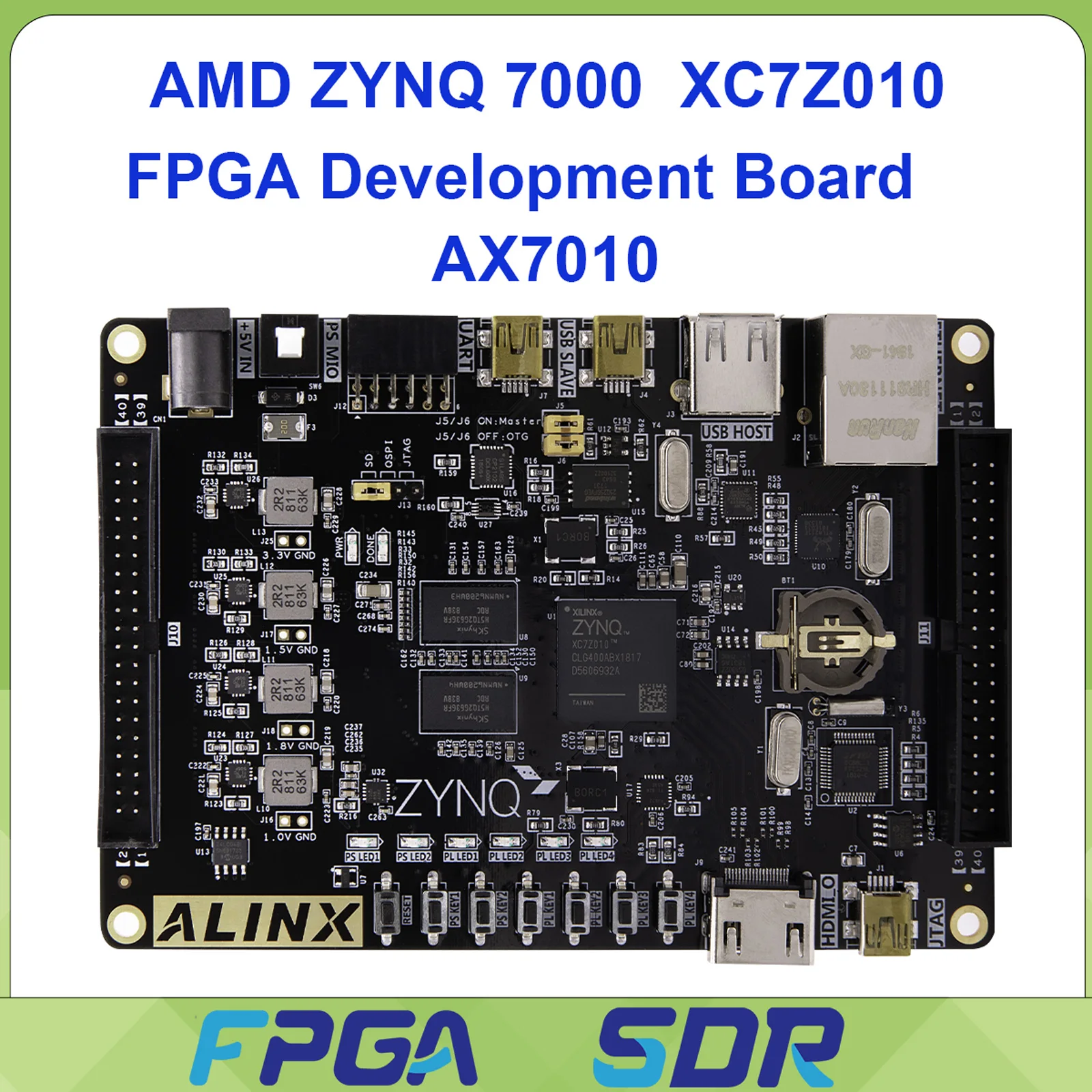 ALINX AX7010 AMD Xilinx Zynq 7000 ARM SoC XC7Z010 FPGA Development Board AI PYNQ Python Gigabit Ethernet HDMI Output