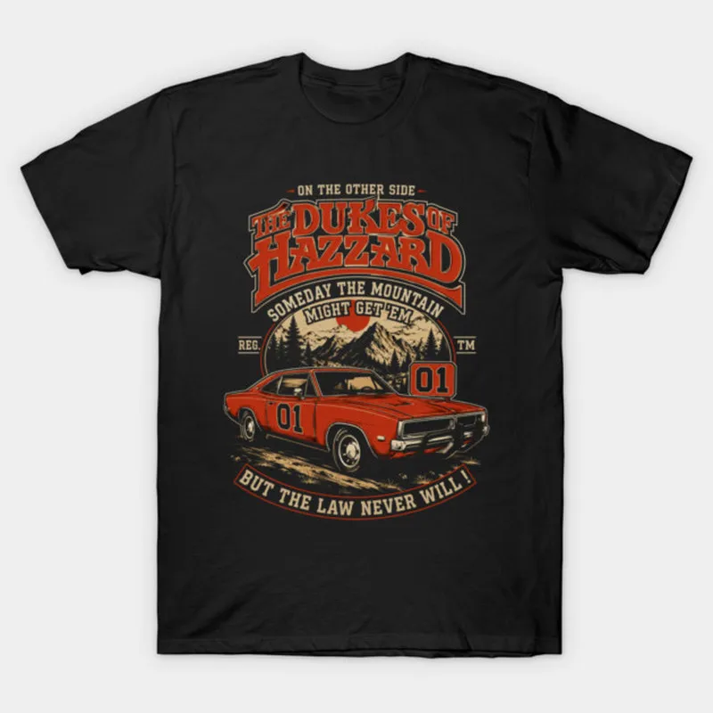 Retro Dukes of Hazzard Vintage Hazzard County Racing Graphic T-Shirt General Lee 01 Muscle Car Tee Classic 80s TV Fan Gift Tops