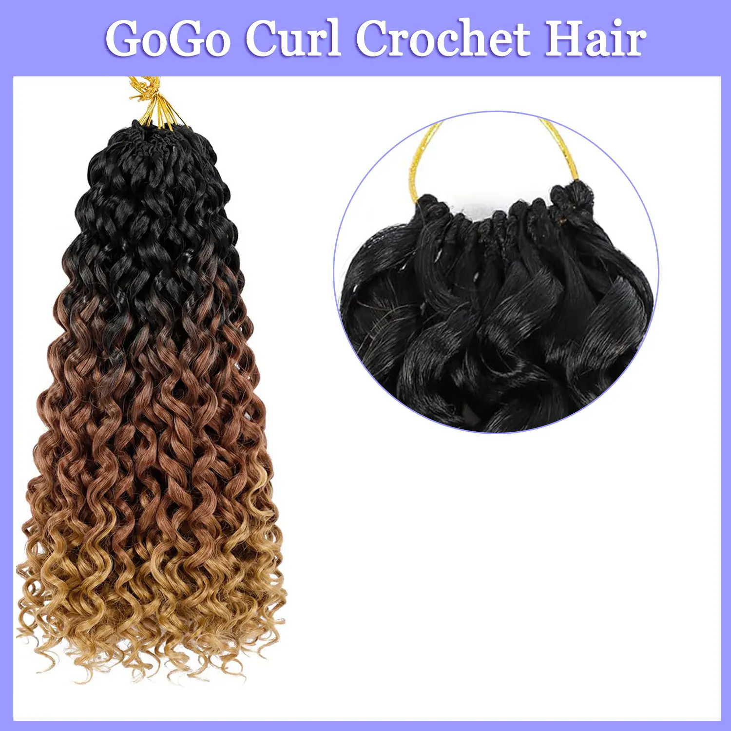 Natural Black Synthetic Crochet Braiding Hair Extensions 18 Inch Go Go Curly Crochet Hair For Black Women Crochet Braids