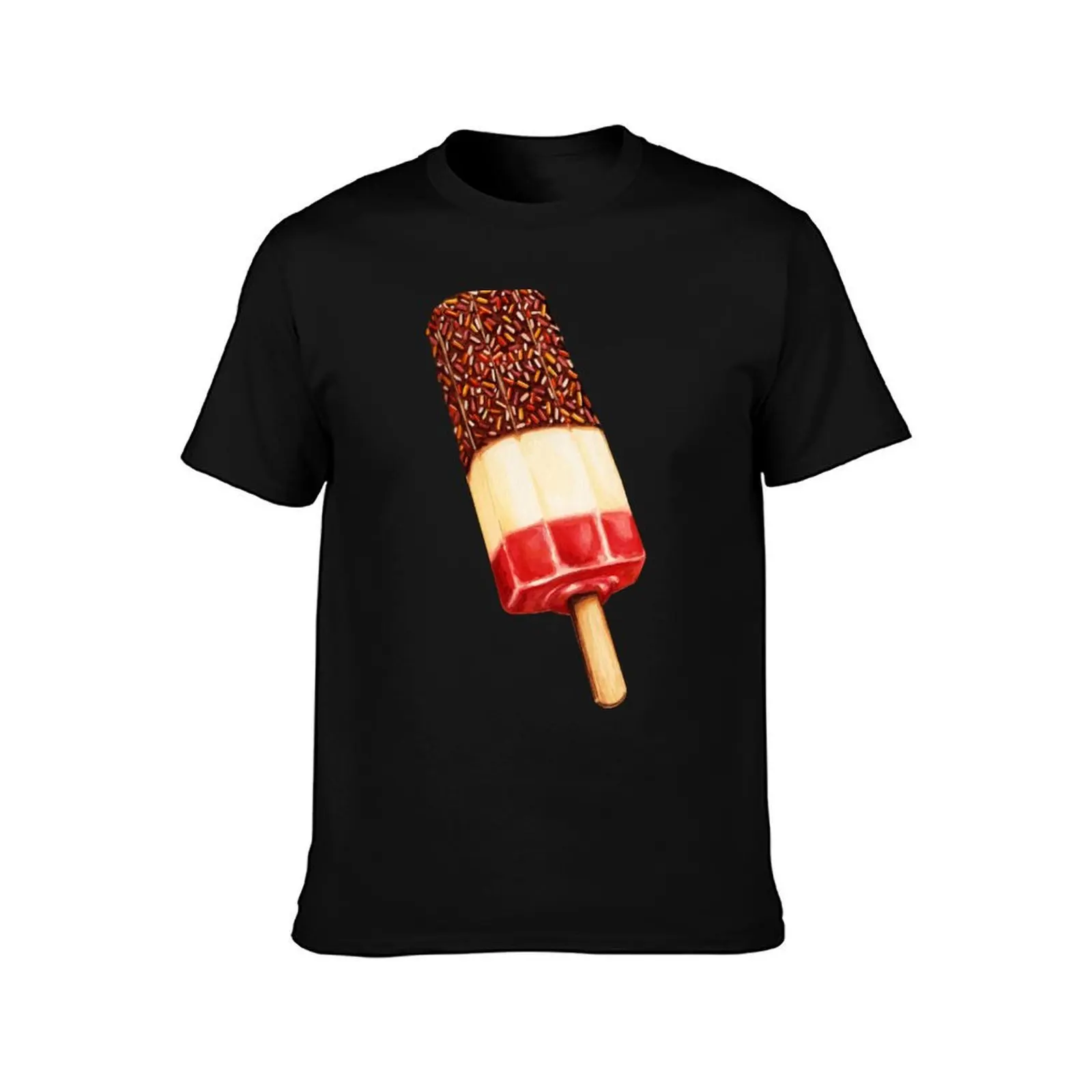 Fab Ice Lolly Pattern T-Shirt, Summer Casual Cotton Tee, Oversized Streetwear Tops, Vintage Graphic Print, Unisex Men Women