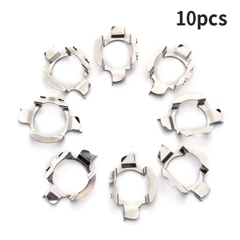 10Pcs H7 Adapter Headlamp Socket Car Led Bulb Holder Lamp Base For D101 High Temperature Resistant Stainless Steel Material