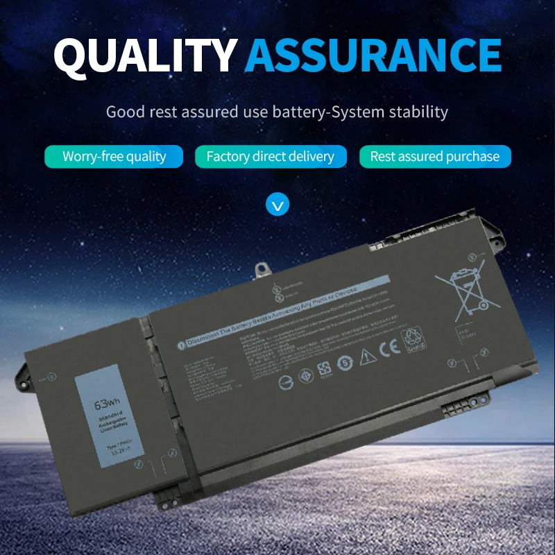 SOMI 15.2V 63Wh 7FMXV Battery for D-ell L-atitude 5320 7320 7420 7520 0TN2GY TN2GY 9JM71 Series Laptop Battery