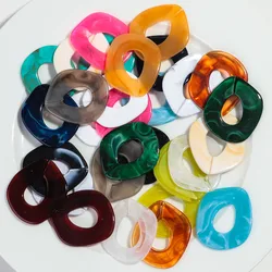 10pcs Dual Color Acrylic Big Square Link Chain Loose Bead for Bracelet Necklace Earring Making DIY Jewelry Accessories Wholesale