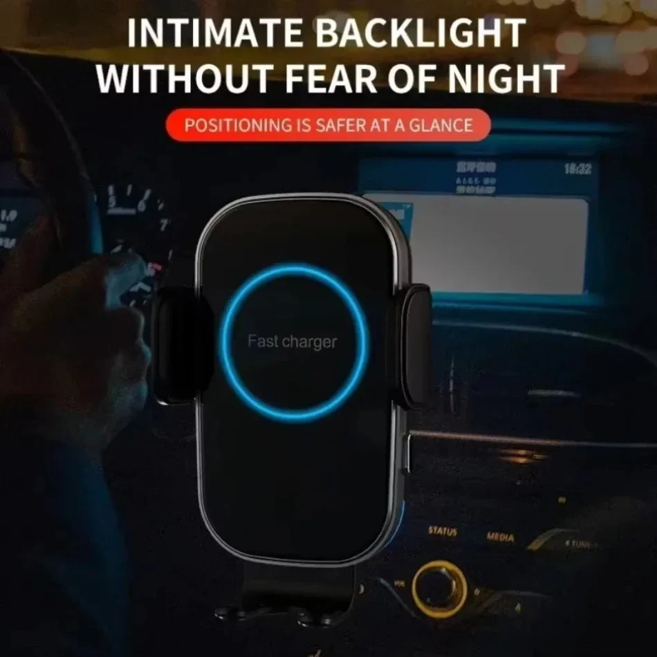

Wireless Charger Auto Car Phone Holder Mount Infrared induction Fast Charging Stand for iPhone 16 15 14 13 Samsung Xiaomi