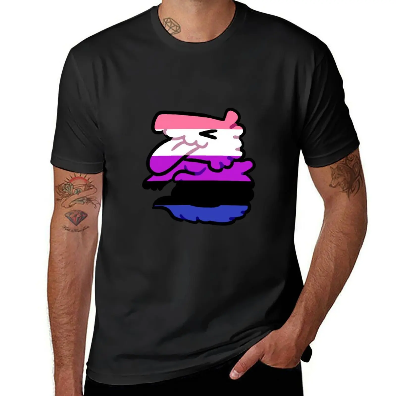 Genderfluid Lizard T-Shirt anime korean fashion men t shirts